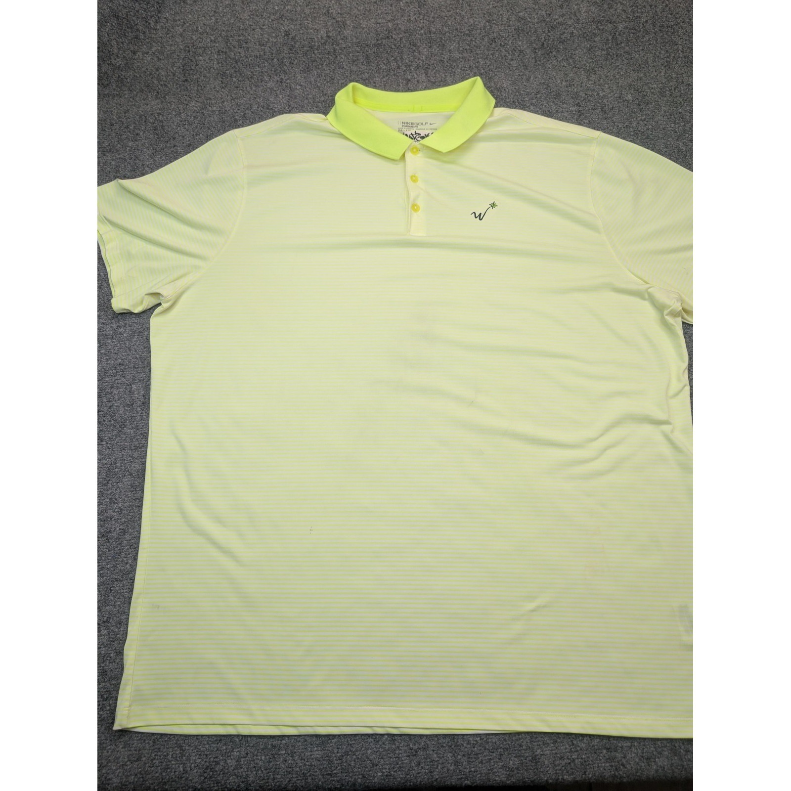 Nike Golf Polo Shirt Mens 3xl Yellow Striped DriFit Winstar Classic Golf